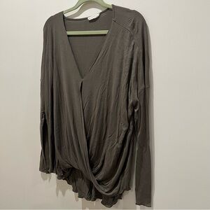 Double Zero Olive Drape Blouse
